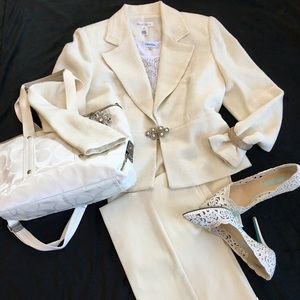 WHBM Sparkling Winter-White Suit